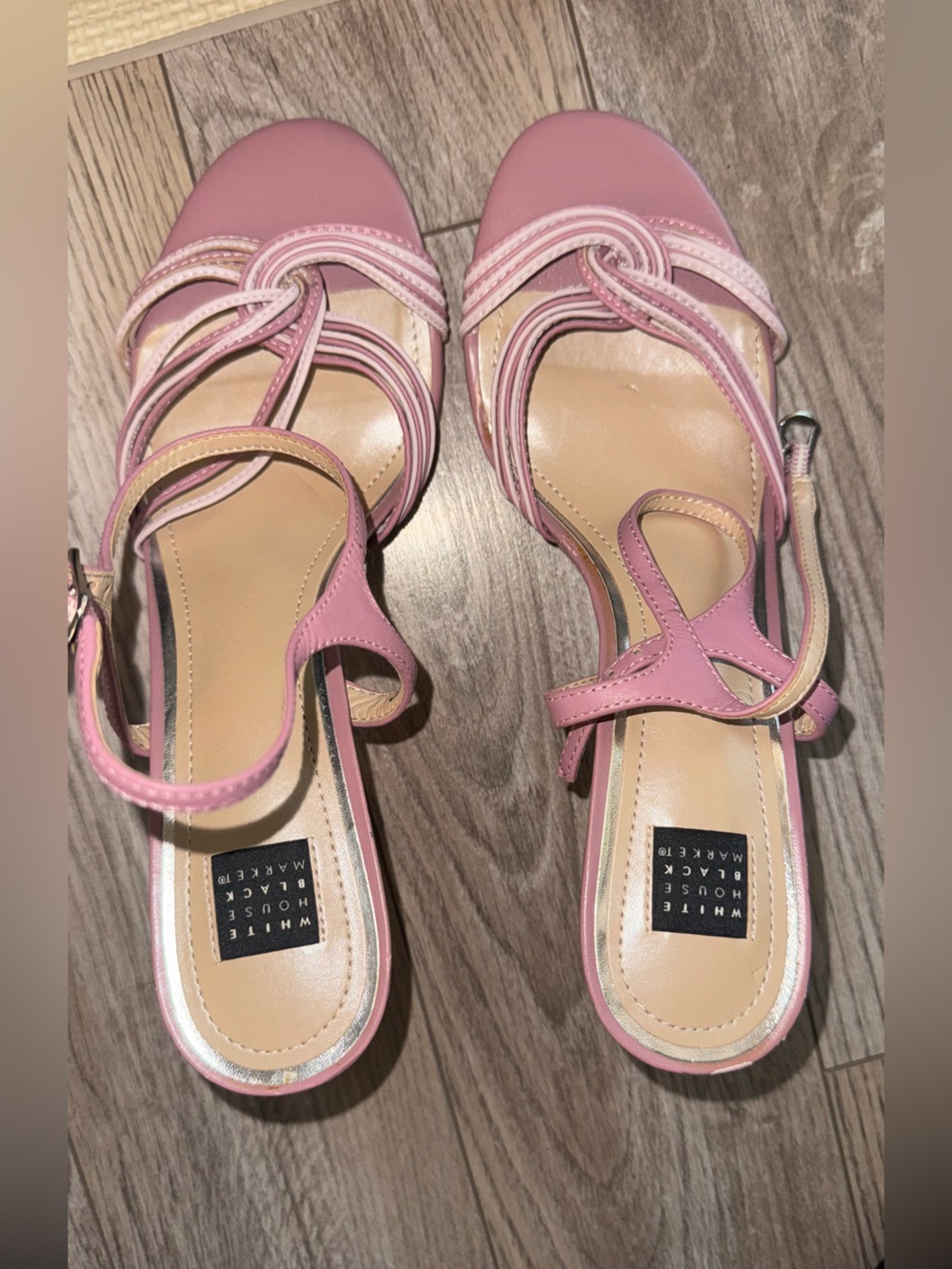 White House Black Market Pink Strappy Heeled Sandals